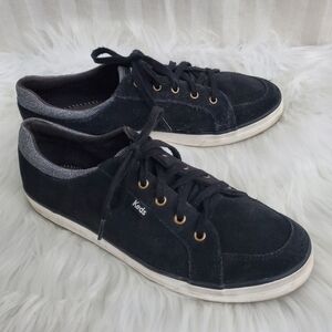 Keds Black Lace-Up Suede Sneakers